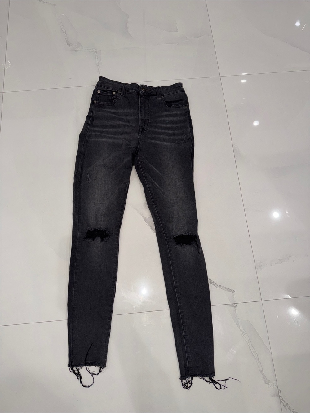 pistola Black Distressed High-Rise Skinny Jeans